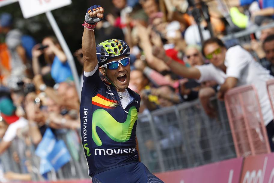 A 36 anni Alejandro Valverde ha colto ad Andalo la sua prima vittoria al Giro d&#39;Italia, al termine della 16esima tappa. Bettini